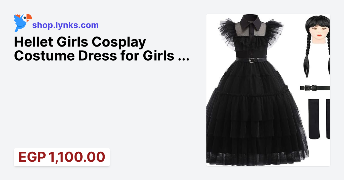 Hellet Girls Cosplay Costume Dress for Girls - Wednesday Addams Dress ...