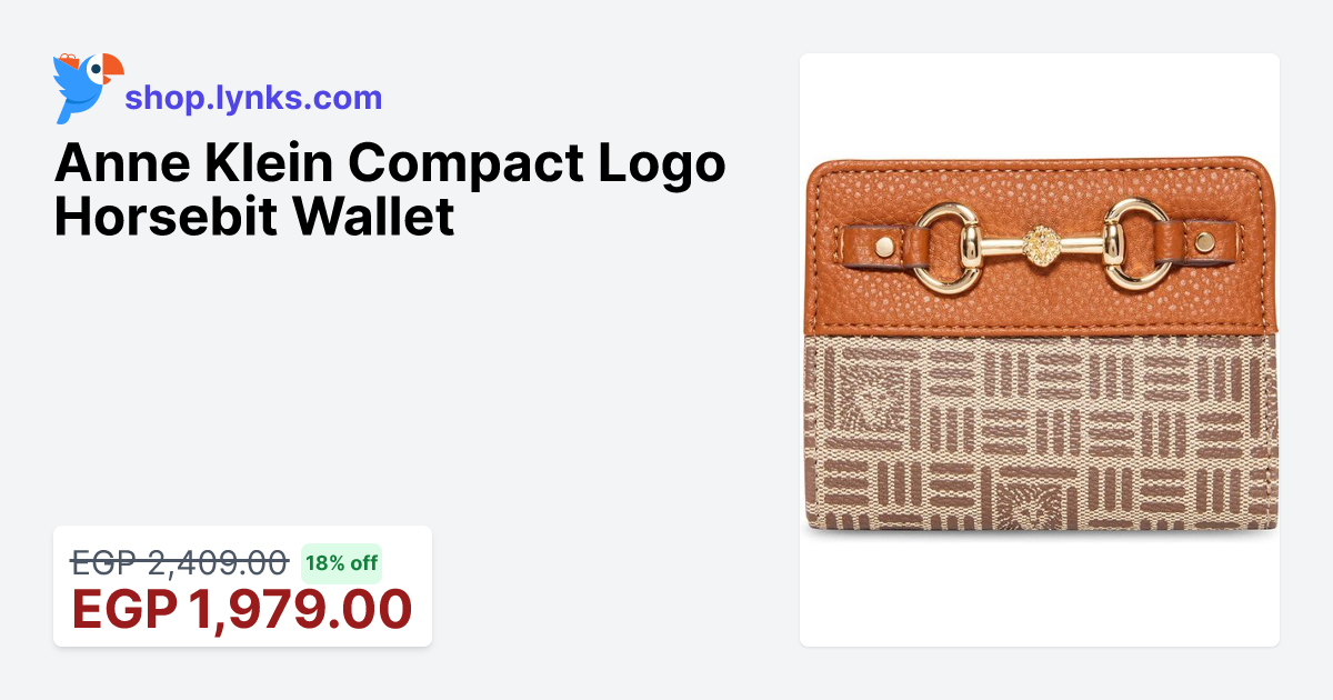 Anne Klein Compact Logo Horsebit Wallet | Lynks Shop